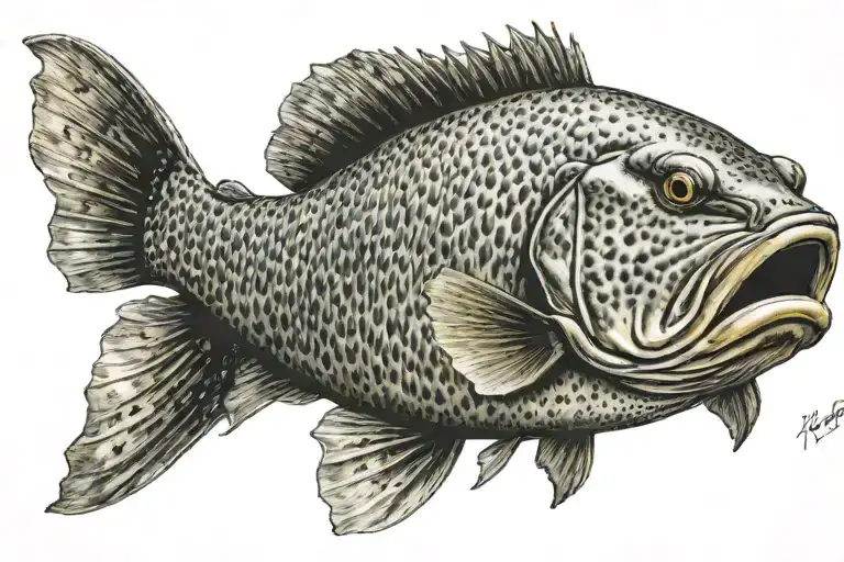 Murray cod fish tattoo design idea