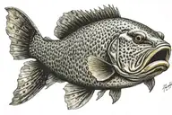 Murray cod fish tattoo design idea