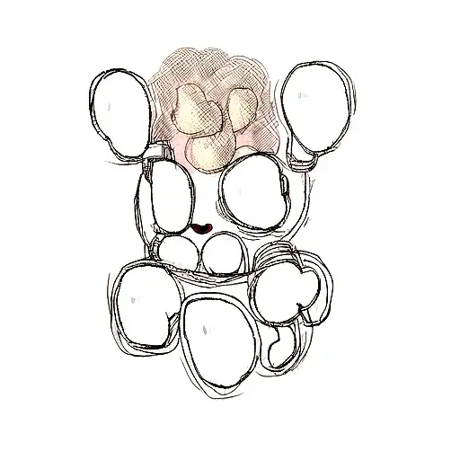 a cartoon character with a brain tattoo design idea