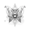 Triangle with a bottomless ocean and Baphomet tattoo design idea