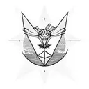 Triangle with a bottomless ocean and Baphomet tattoo design idea