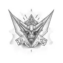 Triangle with a bottomless ocean and Baphomet tattoo design idea