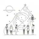 BTS and astronomy  tattoo design idea