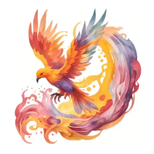 ave fenix rises from sun tattoo design idea