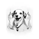 dog as hitler tattoo design idea