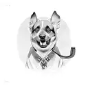 dog as hitler tattoo design idea