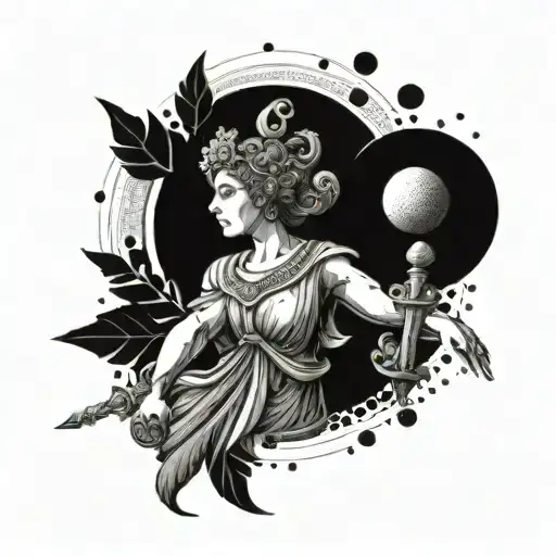 Combine symbols of Hestia, the Greek goddess of hearth and home, with a sport related motif in a unique tattoo design tattoo design idea