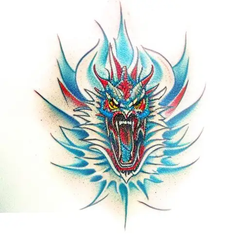 blue dragon tattoo design idea