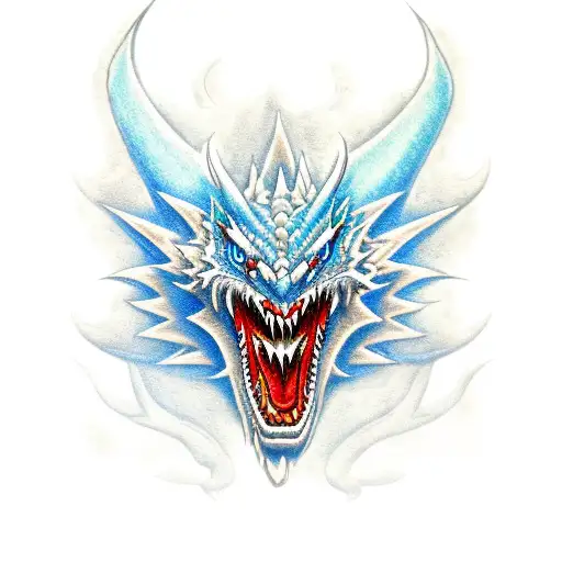 blue dragon tattoo design idea
