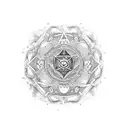 An intricate mandala design featuring gaming symbols like controllers and sharks intertwined tattoo design idea