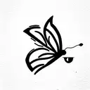 Butterfly with evil eye tattoo design idea