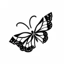 Butterfly with evil eye tattoo design idea