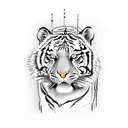 hunting tiger tattoo design idea