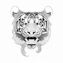 hunting tiger tattoo design idea
