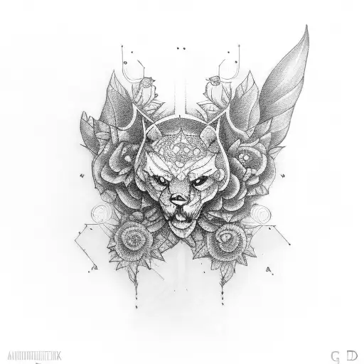 letters G and V tattoo design idea