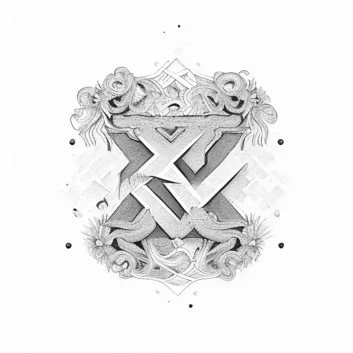 letters G and V tattoo design idea