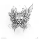 letters G and V tattoo design idea