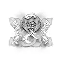 letters G and V tattoo design idea