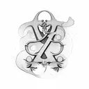 letters G and V tattoo design idea