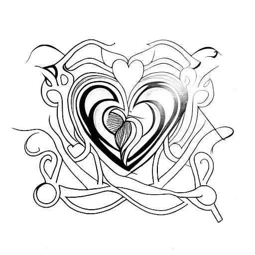 fireing heart tattoo design idea