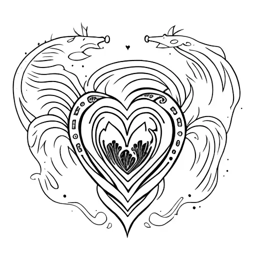 fireing heart tattoo design idea