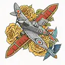 ww2 spitfire plane soldiers medieval knights tattoo design idea