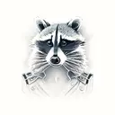 raccoon cowboy  tattoo design idea