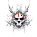 scary dark forest tattoo design idea