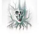 scary dark forest tattoo design idea