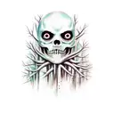 scary dark forest tattoo design idea