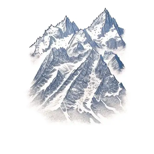 Mont blanc skyline tattoo design idea