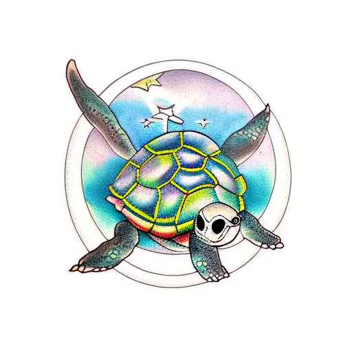 turtle Little Dipper  tattoo design idea