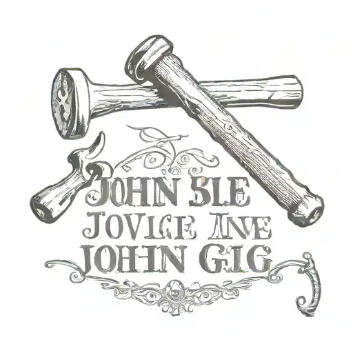 bible verse john 3:16 with carpenter hammer tattoo design idea