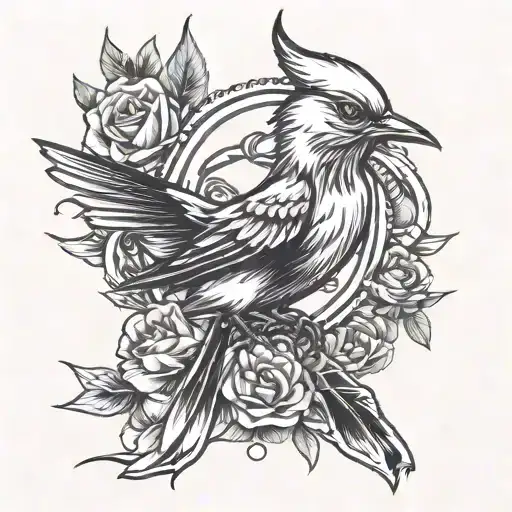 Eminem inspired mockingbird tattoo design idea