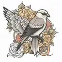 Eminem inspired mockingbird tattoo design idea