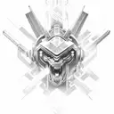 A tattoo combining elements of Cyberpunk 2077 and mythology, such as a cybernetic warrior battling a mythical creature tattoo design idea