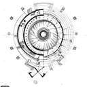 mathematics, Physics, gear, turbo tattoo design idea