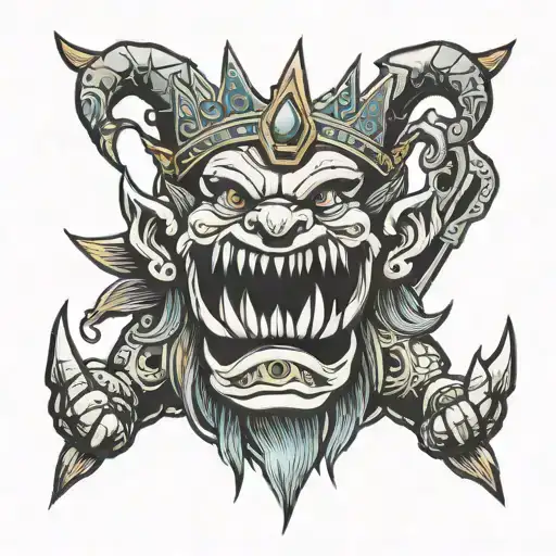 king troll tattoo design idea