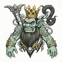 king troll tattoo design idea