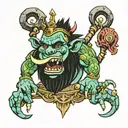 king troll tattoo design idea