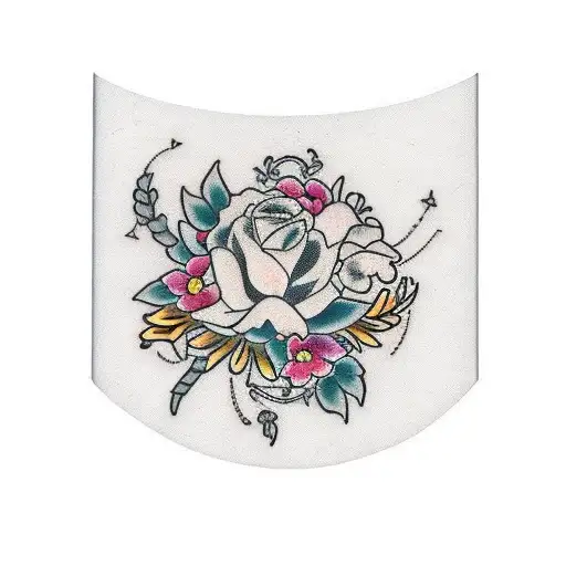  racelet with flowers which stings tattoo design idea