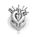 heart rate with heart beating small tattoo design idea