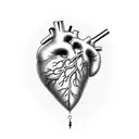 heart rate with heart beating small tattoo design idea