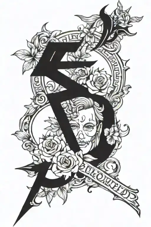 Narsil with eleven words "Lercuvanten i máli Mordórëo" tattoo design idea