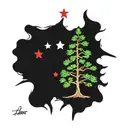 cedar tree from Lebanon flag tattoo design idea