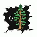 cedar tree from Lebanon flag tattoo design idea