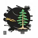 cedar tree from Lebanon flag tattoo design idea