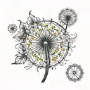 dandelion tattoo design idea
