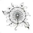 dandelion tattoo design idea