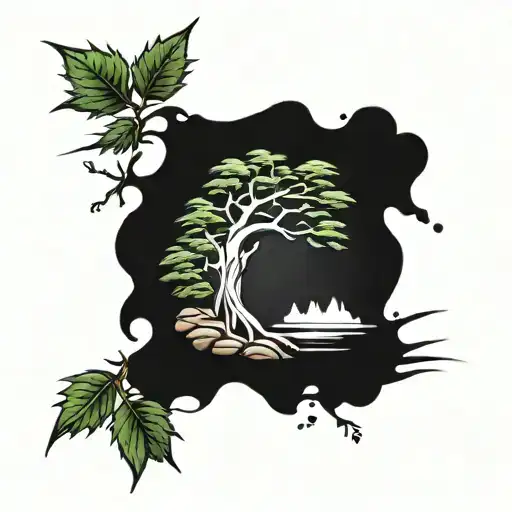 Lebanese cedar tree tattoo design idea